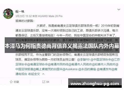 本泽马为何指责德尚背信弃义揭露法国队内外内幕